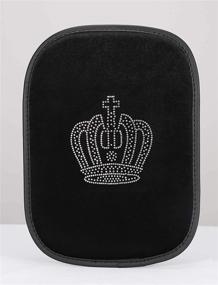 img 1 attached to Uphily Bling Bling Diamond Crown Center Console Cover: Sparkling Crystal Rhinestone Queen Arm Rest Pad for Women and Girls