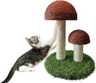 🐱 xisforx cat scratching post, indoor cat scratchers, organic sisal mushroom scratching post on artificial grass base for cats and kittens logo