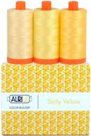 набор нитей aurifil cb sicily yellow - 3 штуки, некрашеные. логотип
