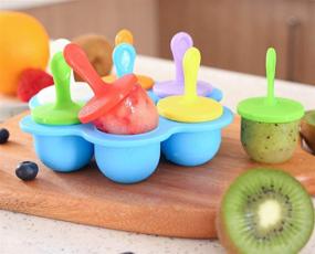 img 3 attached to 🍦 Premium Silicone Popsicle Molds: BPA Free, DIY Ice Pop & Food Storage Container (Blue)