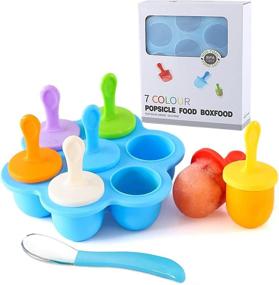 img 4 attached to 🍦 Premium Silicone Popsicle Molds: BPA Free, DIY Ice Pop & Food Storage Container (Blue)