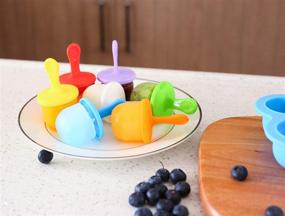 img 2 attached to 🍦 Premium Silicone Popsicle Molds: BPA Free, DIY Ice Pop & Food Storage Container (Blue)