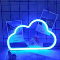 🌈 blue cloud led neon signs: stunning wall decor for kid's room, baby nursery, hose, bar & wedding party логотип