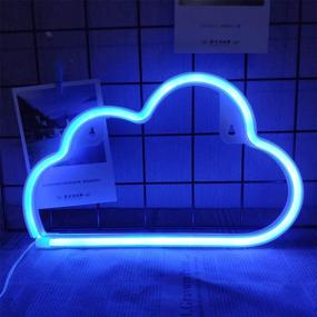 img 3 attached to 🌈 Blue Cloud LED Neon Signs: Stunning Wall Decor for Kid's Room, Baby Nursery, Hose, Bar & Wedding Party