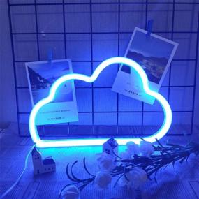 img 2 attached to 🌈 Blue Cloud LED Neon Signs: Stunning Wall Decor for Kid's Room, Baby Nursery, Hose, Bar & Wedding Party