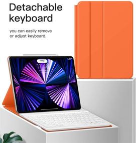 img 3 attached to 🔸 GUDOU 2021 3rd Generation iPad Pro 11 inch Keyboard Case with Backlit Detachable Keyboard for iPad Pro 2020/2018 (2nd/1st) and iPad Air 4th Generation 10.9 - Ultra Slim Magnetic PU Cover - Auto Sleep/Wake - Supports Pencil 2 Charging - Orange