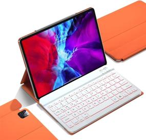 img 4 attached to 🔸 GUDOU 2021 3rd Generation iPad Pro 11 inch Keyboard Case with Backlit Detachable Keyboard for iPad Pro 2020/2018 (2nd/1st) and iPad Air 4th Generation 10.9 - Ultra Slim Magnetic PU Cover - Auto Sleep/Wake - Supports Pencil 2 Charging - Orange