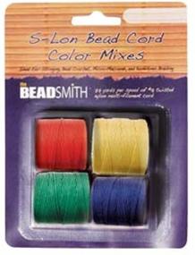 img 1 attached to Versatile 4 Spools Super-lon #18 Cord: Perfect for Jewelry Making, Crochet & Kumihimo Projects - S-lon Primary Mix