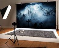 🎃 baocicco 10x8ft vinyl halloween backdrop: gloomy graveyard tombstone scene photography background with ghost, full moon for scary night portraits of children, baby, and adults in photo studio logo