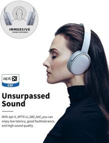 img 2 attached to Enhance Your Audio Experience: dyplay Active Noise Cancelling Headphones with Dual-Mic ANC Tech, Bluetooth 🎧 Wireless, Aptx/Aptx-LL, Quick Charge, Wired Mode, Foldable Headset - Enjoy 22Hrs Playtime for Travel, Work, TV