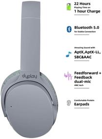 img 3 attached to Enhance Your Audio Experience: dyplay Active Noise Cancelling Headphones with Dual-Mic ANC Tech, Bluetooth 🎧 Wireless, Aptx/Aptx-LL, Quick Charge, Wired Mode, Foldable Headset - Enjoy 22Hrs Playtime for Travel, Work, TV