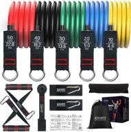 joyyifit resistance bands set 5, exercise tubes – stackable up to 150 lbs, workout bands with handles, door anchor, ankle straps, carrying case & manual book logo