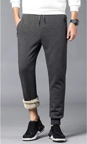 img 2 attached to 🏃 Winter Active Running Jogger Pants for Men - Yeokou Warm Sweatpants with Fleece Sherpa Lining