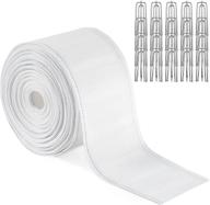 curtain accessory set: 10 meters white curtain tape with 20 stainless steel prong clips, deep pinch pleat heading tape and diy hooks logo