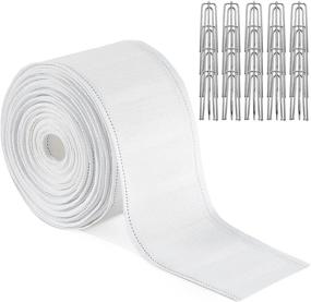 img 4 attached to Curtain Accessory Set: 10 Meters White Curtain Tape with 20 Stainless Steel Prong Clips, Deep Pinch Pleat Heading Tape and DIY Hooks