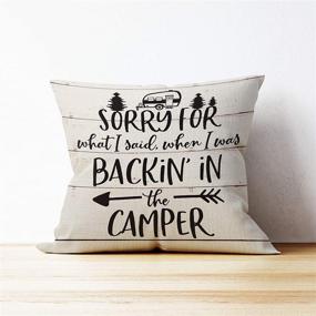 img 2 attached to Apology Accepted: Backin' in the Camper Throw Pillow Case - Ideal Campers Gift & RV Decor