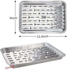 img 3 attached to WYKOO Pack of 15 Aluminum Foil Pans - 13.3 x 9 Inch Food Containers for Barbecue, Baking, Heating, Storing, and Meal Prep - Disposable and Convenient