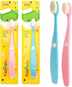 img 4 attached to 🦷 Kids Toothbrush by NoPain: Extra Soft Bristles for Preventing Gum Pain & Bleeding – Pack of 4 Toothbrushes for Kids 4-9 Years Old