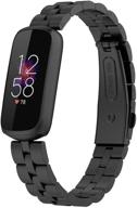 🔗 стильные стальные замены для fitbit luxe - браслет-застежка для женщин и мужчин - изысканный браслет - черного цвета логотип