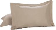 levinsohn textile 2-pack pillow sham: premium bedding for standard/queen size, in elegant mocha color logo