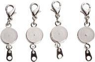 🔒 miles kimball locking magnetic jewelry clasps - 4-piece set, silvertone, one size: secure and convenient fastening solution logo