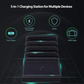 img 1 attached to Ultimate Multi-Device Wireless Charging Station: Qi Charger for iPhone 13, 12, 11, X & 8, iPad, AirPods, Samsung & More - Sleek Black Design
