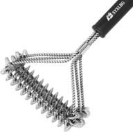 top-rated wire-free grill brush for porcelain, ceramic, steel, and iron grills - stainless steel cleaner for grill grates logo