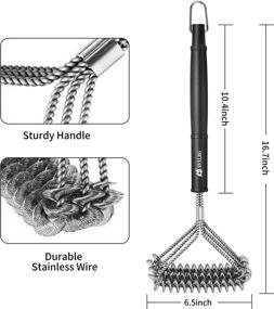 img 2 attached to Top-rated Wire-Free Grill Brush for Porcelain, Ceramic, Steel, and Iron Grills - Stainless Steel Cleaner for Grill Grates