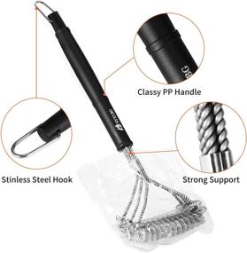 img 1 attached to Top-rated Wire-Free Grill Brush for Porcelain, Ceramic, Steel, and Iron Grills - Stainless Steel Cleaner for Grill Grates