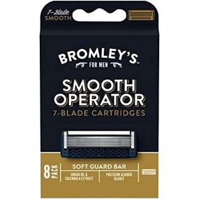 img 2 attached to 🪒 Bromley's Smooth Operator 7-Blade Razor Cartridges - 8 Cartridges: Superior Shaving Performance at its Finest!