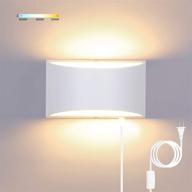 🏠 повысьте уют вашего жилья с помощью светильника lightess modern wall sconce plug in aluminum 12w bedroom wall lamps: регулируемый свет 3 цветовых температур, свет вверх и вниз, 6ft провод - идеально подходит для коридора, лестницы, спальни и гостиной. логотип