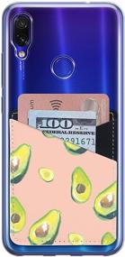 img 1 attached to 🥑 Stick-on Beige Avocado Card Holder Wallet Sleeve for Phone - PU Leather Adhesive Pouch with 3M Sticker, Cellphone ID Cards Keeper for iPhone, Android, and Smartphones