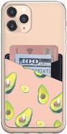 🥑 stick-on beige avocado card holder wallet sleeve for phone - pu leather adhesive pouch with 3m sticker, cellphone id cards keeper for iphone, android, and smartphones logo