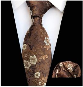 img 4 attached to Brown Hanky Orange Petal Necktie Boys' Accessories for Neckties