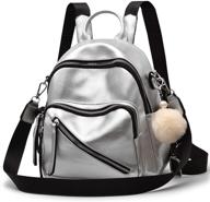 backpack fashion multi pocket shoulder leather logo
