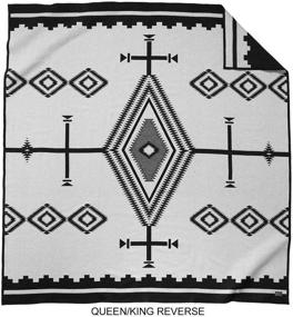 img 3 attached to 👑 Premium Pendleton Los Ojos Wool Blanket: Black/White, King Size - Luxurious & Cozy