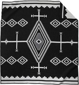 img 4 attached to 👑 Premium Pendleton Los Ojos Wool Blanket: Black/White, King Size - Luxurious & Cozy