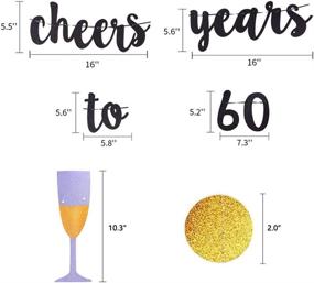 img 2 attached to Trgowaul 60th Birthday Party Decoration - Cheers to 60 Years Gold Glitter Banner for Adult Birthday Party & Wedding Anniversary Celebrations