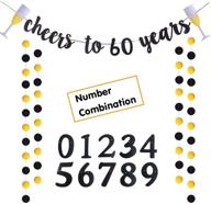 trgowaul 60th birthday party decoration - cheers to 60 years gold glitter banner for adult birthday party & wedding anniversary celebrations логотип