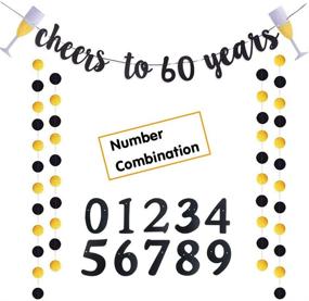 img 4 attached to Trgowaul 60th Birthday Party Decoration - Cheers to 60 Years Gold Glitter Banner for Adult Birthday Party & Wedding Anniversary Celebrations