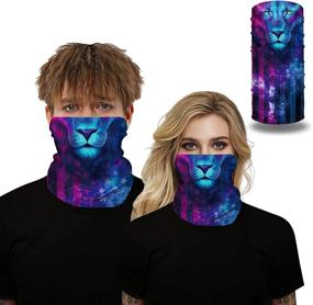 img 1 attached to 🧣 5-Pack Neck Gaiter Balaclava Bandana Headwear: Face Cover Mask Headband for Women and Men