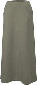 img 2 attached to 👗 Stylish Baby'O Women's Stretch Cotton Maxi Skirt - Western A-Line Design