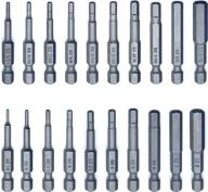 🔧 20-piece vetco magnetic hex allen wrench drill bit set with extended length bits, both metric and sae логотип