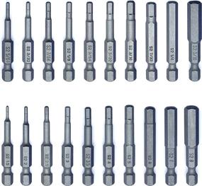 img 4 attached to 🔧 20-Piece VETCO Magnetic Hex Allen Wrench Drill Bit Set with Extended Length Bits, both Metric and SAE