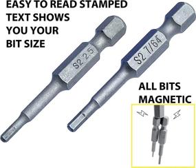 img 3 attached to 🔧 20-Piece VETCO Magnetic Hex Allen Wrench Drill Bit Set with Extended Length Bits, both Metric and SAE