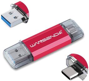 img 4 attached to 🔌 WANSENDA USB C OTG Type C Flash Drive 2 in 1 USB 3.0/3.1 Thumb Drive for PC/Mac/USB-C Smartphones Samsung Galaxy S8/S8+/S9/S9+/S10, Note7/8/9,A6S/A9S LG G6 V30, Google Pixel XL (32GB, Red)