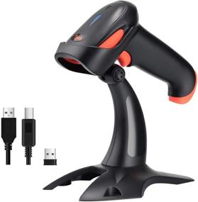 img 4 attached to Tera Fully Upgraded Wireless 2D QR Barcode Scanner with 📱 Stand: Bluetooth, 2.4GHz Wireless, USB Wired Connection & Smart Device Compatibility