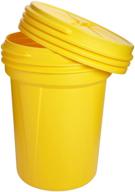 🦅 eagle 1600sl hdpe lab pack drum, yellow, 30 gallon capacity, plastic screw-on lid, 28.25" height, 22.5" diameter logo