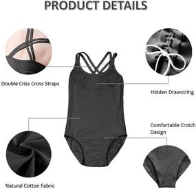 img 3 attached to 🩰 HiDance Ballet Leotards: Cotton Camisole Dancewear for Girls/Toddlers/Kids - Double Strap Gymnastics and Ballet Attire