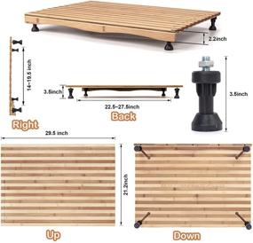 img 1 attached to 🎍 Бамбуковый кожух для плиты и разделочная доска на столешницу: регулируемые ножки, двойное использование как разделочная доска для электрической плиты - 4 горелки